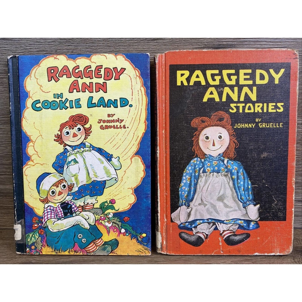 2 Lot Raggedy Ann in Cookie Land & Raggedy Ann Stories Books Johnny Gruelle 60’s